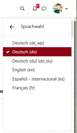Sprachwahl